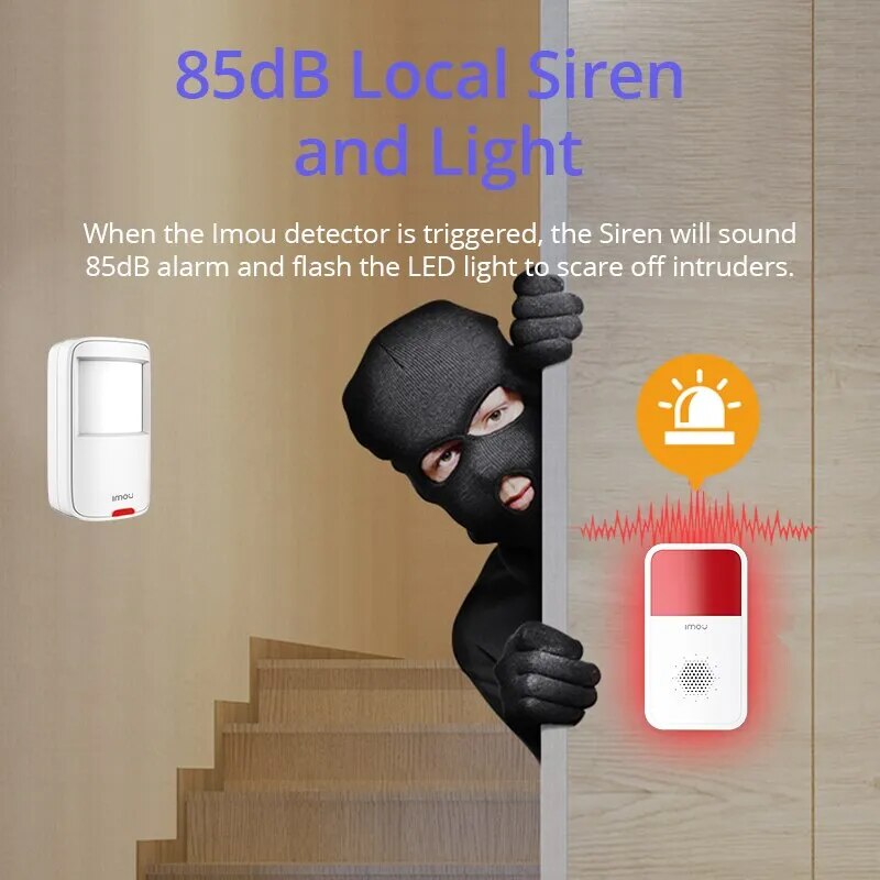 IMOU Smart Wireless Strobe Siren Sound Flash Light Alarm Indoor with Lithium Battery 433Mhz For Home Security Alarm System