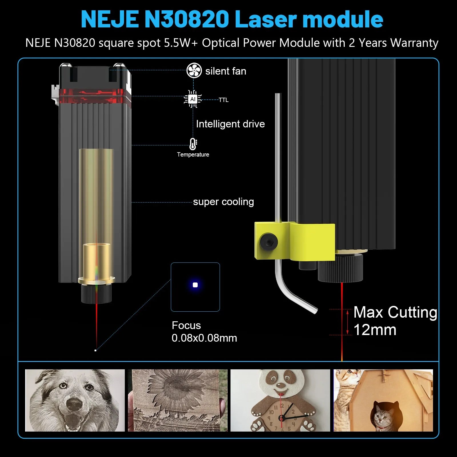 NEJE 3 40W Laser Engraver Air assist Cutter-Laser Engraving Machine Cutting 32-Bit Printer-Laser CNC Router LightBurn GRBL