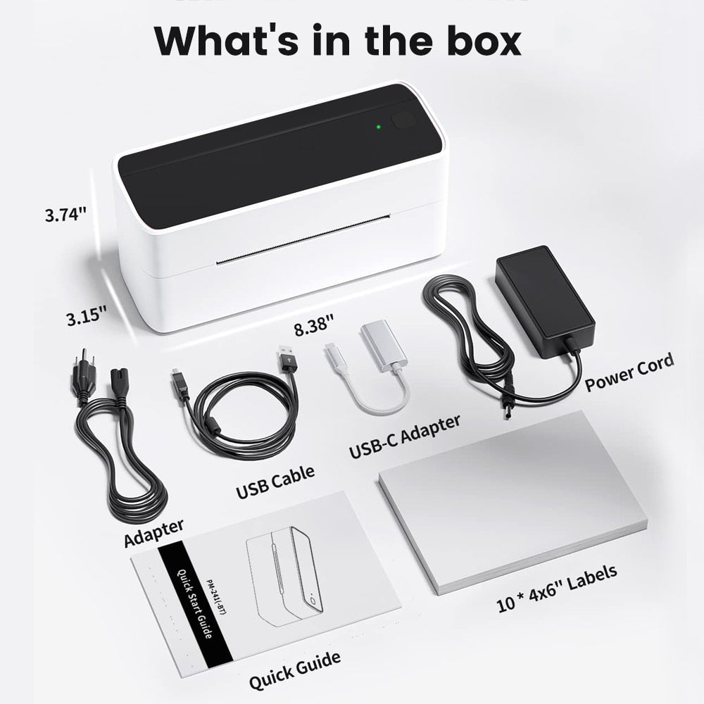 Phomemo 241 Bluetooth Thermal Label Printer Wireless Shipping Label Printer Compatible with iPhone Android Mac Window Wide Used