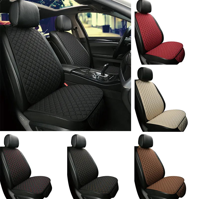 Large Flax Car Seat Cover Protector Linen Front Rear Back Cushion Protection Pad Mat Backrest for Auto Interior Truck Suv Van
