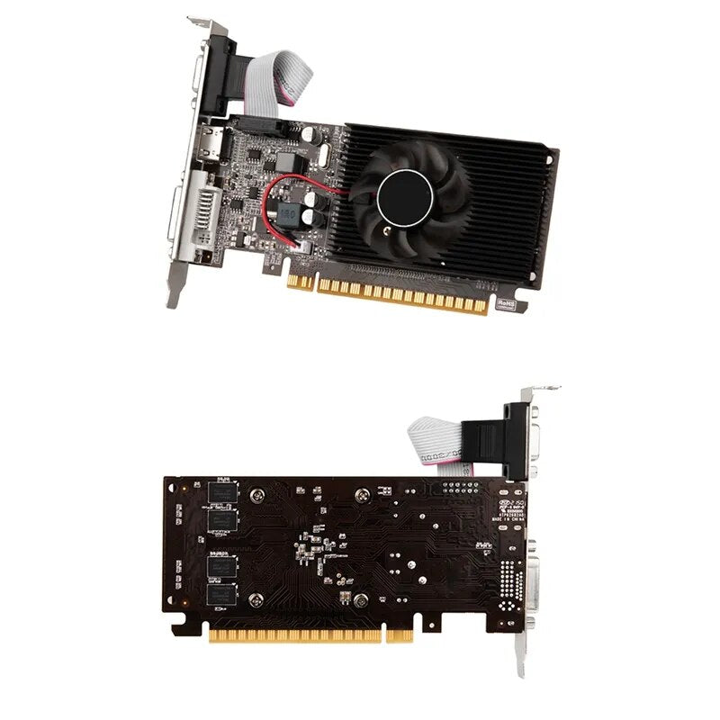 GT610 Graphics Card DDR3 True 2GB 810MHZ Computer Video Card PCI-E 16X HDMI-Compatible+VGA+DVI Low Noise For Desktop PC