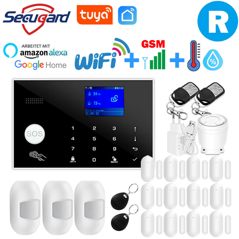 WiFi GSM Alarm System Tuya Smart Home TFT Screen RFID APP Touch Keyboard House Burglar Security Alarm Support Voice Switching