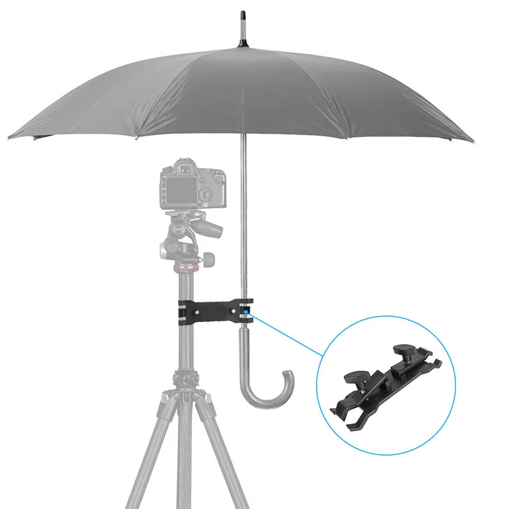 HDRIG Umbrella Holder Clip Portable Outdoor Camera Tripod Umbrella Holder Clamp Bracket Stand Clamp Photography Accessory
