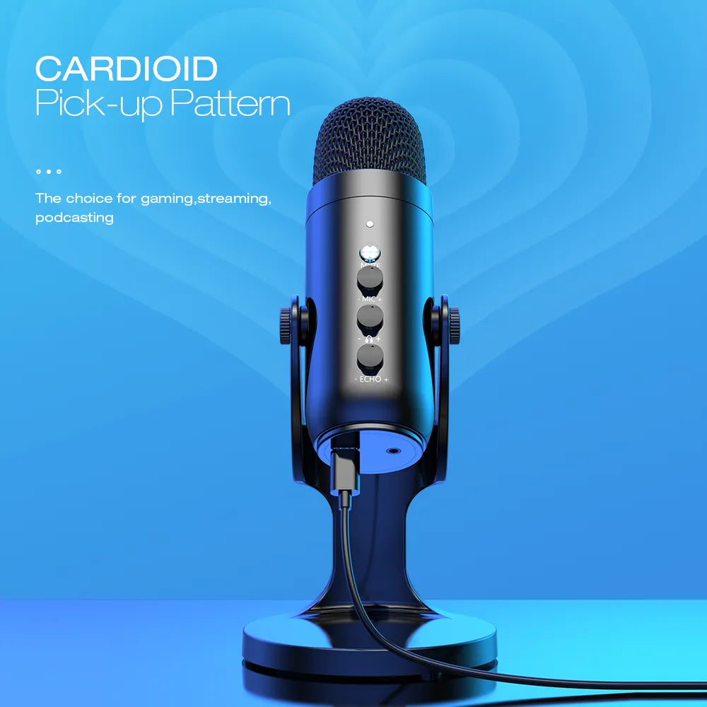 Zealsound Professional USB Condenser Microphone Studio Recording Mic for PC Computer Gaming Streaming Podcasting Laptop Desktop