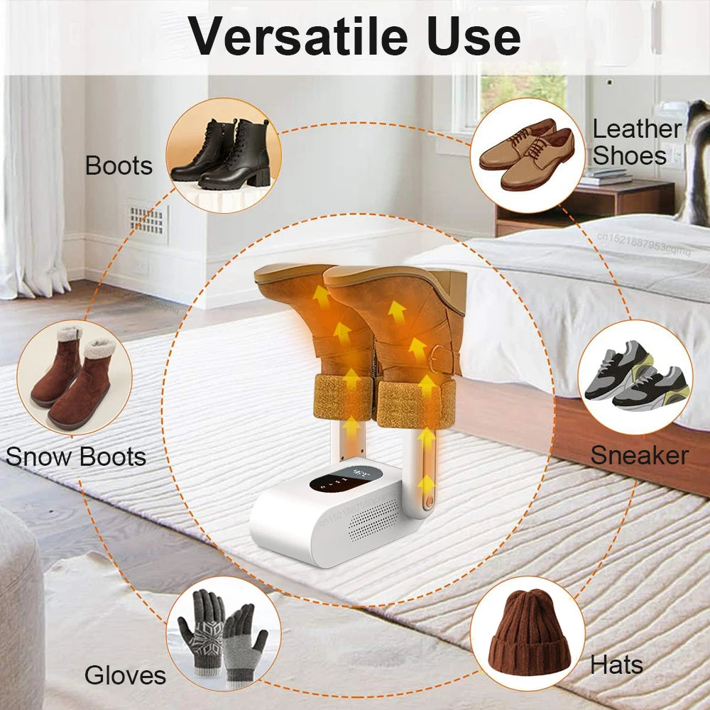 Shoe Dryer with Ultraviolet Sterilization Odor Eliminator Electric Drying Heater for Hat Socks Boots Gloves Shoes Dryer Machine