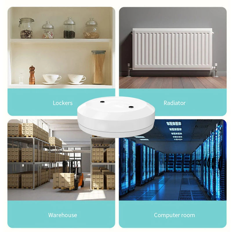 Zigbee Water Sensor Smart Life Leakage Sensor Water Linkage Alarm App Remote Monitoring Water Leak Detector Works with Tuya Hub