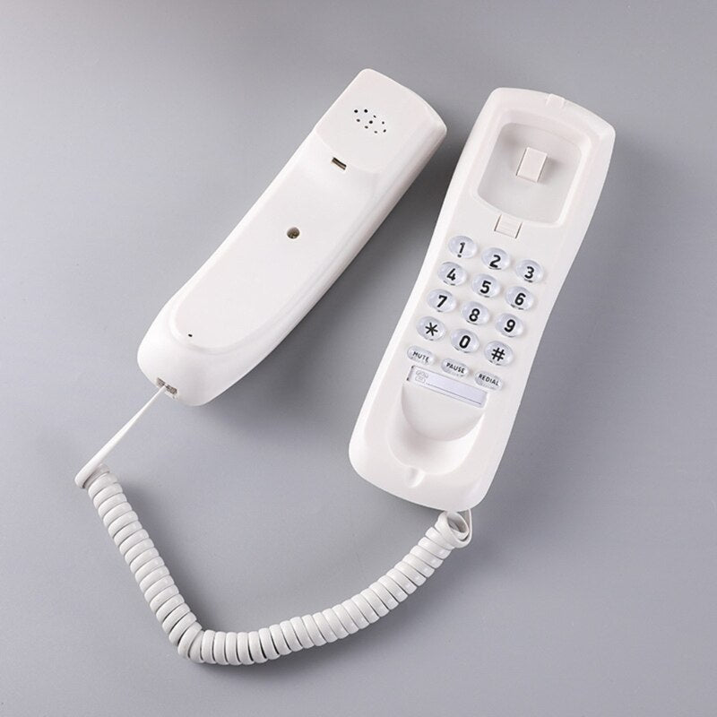 P82F HCD3588 Mini Telephone Wall Mount Caller ID Telephone Wall Phone Fixed Landline