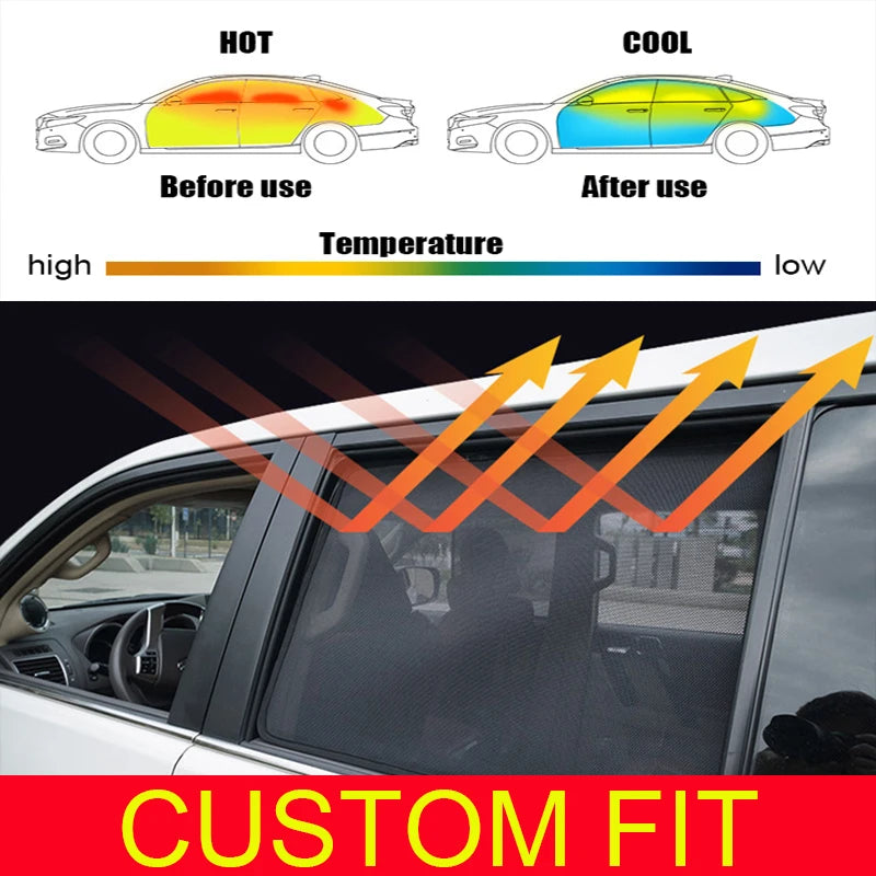 For Hyundai IONIQ 2016-2020 Car Sun Visor Accessori Window Cover SunShade Curtain Mesh Shade Blind Custom Fit