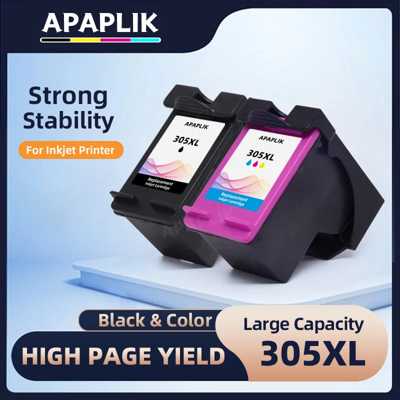APAPLIK 305XL Replacement For HP 305 For HP 305 XL Ink Cartridge For HP DeskJet 2700 2710 2721 2722 4120 4110 4130 1210 6010