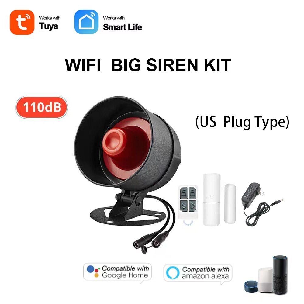 Tuya WIFI Alarm Siren Loud Sound Speaker Kits Wireless Alarm System Home Alarm Siren Security Protection System for Home Garage