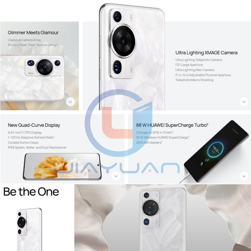 Original Huawei P60 Pro 4G Mobile Phone 6.67" Kunlun Glass Screen Snapdragon 8+ Gen 1 HarmonyOS 3.1 88W Wired NFC Smartphone