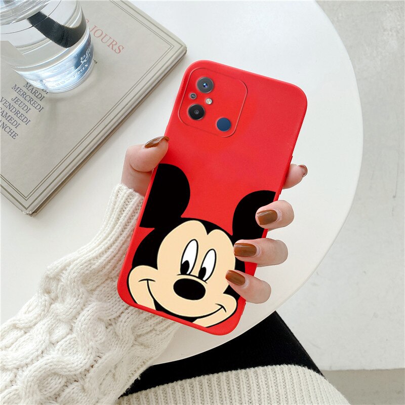 For Redmi 12 C Redmi12C 6.71'' Case Lovely Disney Mickey Mouse Minne Silicone Cover For Xiaomi Redmi 12C Matte Soft Funda Bumper