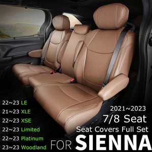 Suitable for Toyota Sienna 2021 2022 2023 car seat covers skin full set truck cover Platinum LE XLE XSE Woodland 7/8 seat