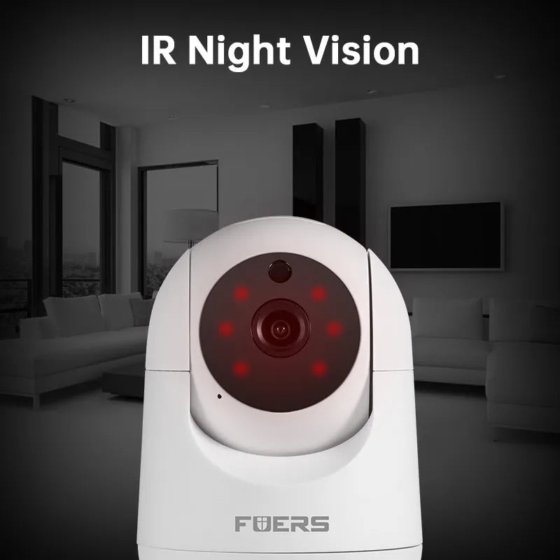 Fuers 3MP IP Camera Tuya Smart Home Indoor WiFi Wireless Surveillance Audio Cam CCTV Automatic Tracking Security Baby Monitor