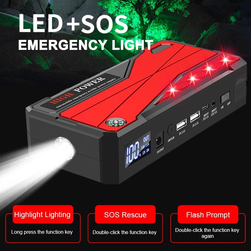 159800mAh Car Battery Emergency Starter Booster Strong Starting For The Car Portable Power Supply External Auto Electric Devices