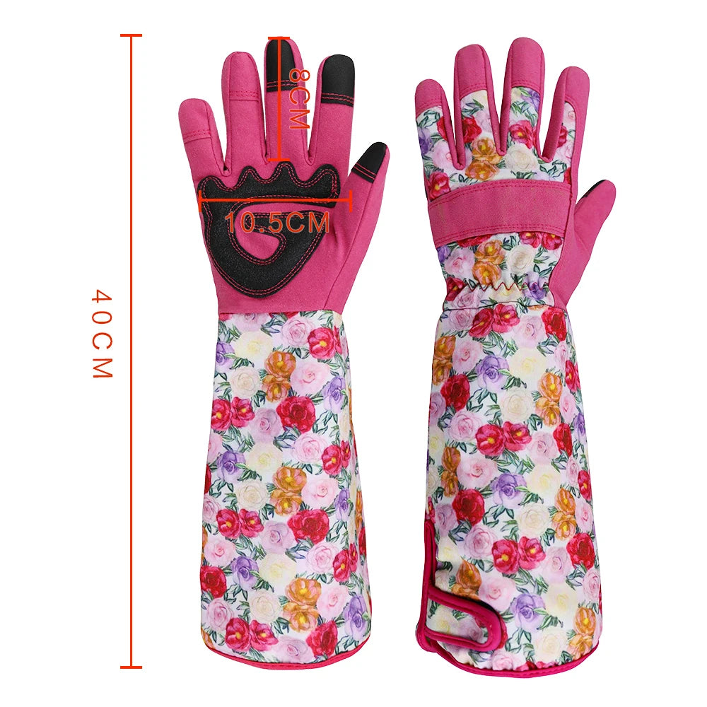 Long Gardening Gloves Women Thorn Resistant Rose Prunting Gloves Touch Screen with Forearm Protection and Reinforced Palms