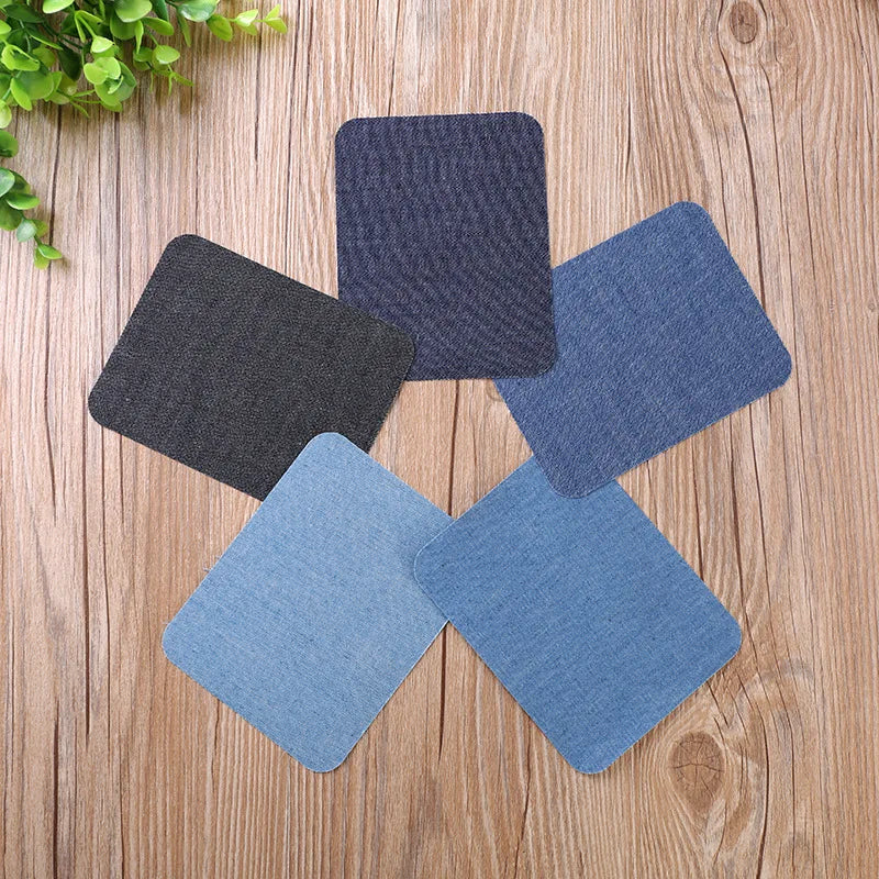 5 Colors Fabric Iron On Patches Appliques (With Glue Back) Elbow Patches Repair Pants For Jean Clothing And Jean Pants Apparel