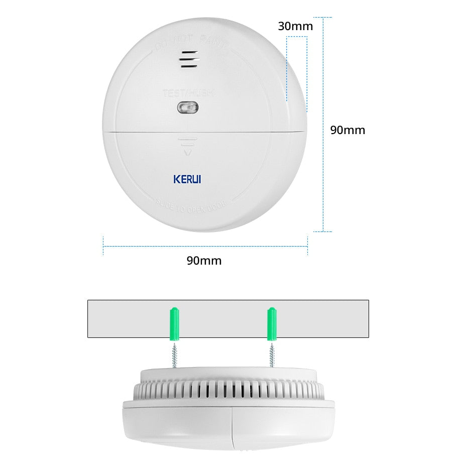 KERUI GS04 433MHz Wireless Smoke Detector Fire Sensor For  W181 W204 GSM WiFi Security Home alarm system Auto Dial alarm Systems