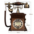 Solid Wood Old Fashioned Telephones Digital Button And Rotary Dial Phones Corded Nostalgic Landline Vintage Antique Decorativ