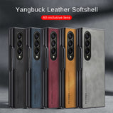 Slim Sheepskin Leather Matte Cover For Samsung Galaxy Z Fold 4 5G Case Camera Protect Fundas Sumsung ZFold4 Z Fold4 Fold3 7.6"