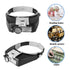 AliExpress Collection Loupe Microscope LED Light 10X Helmet Style Magnifier Glass Headband Magnifying Glasses Lupas Con Luz