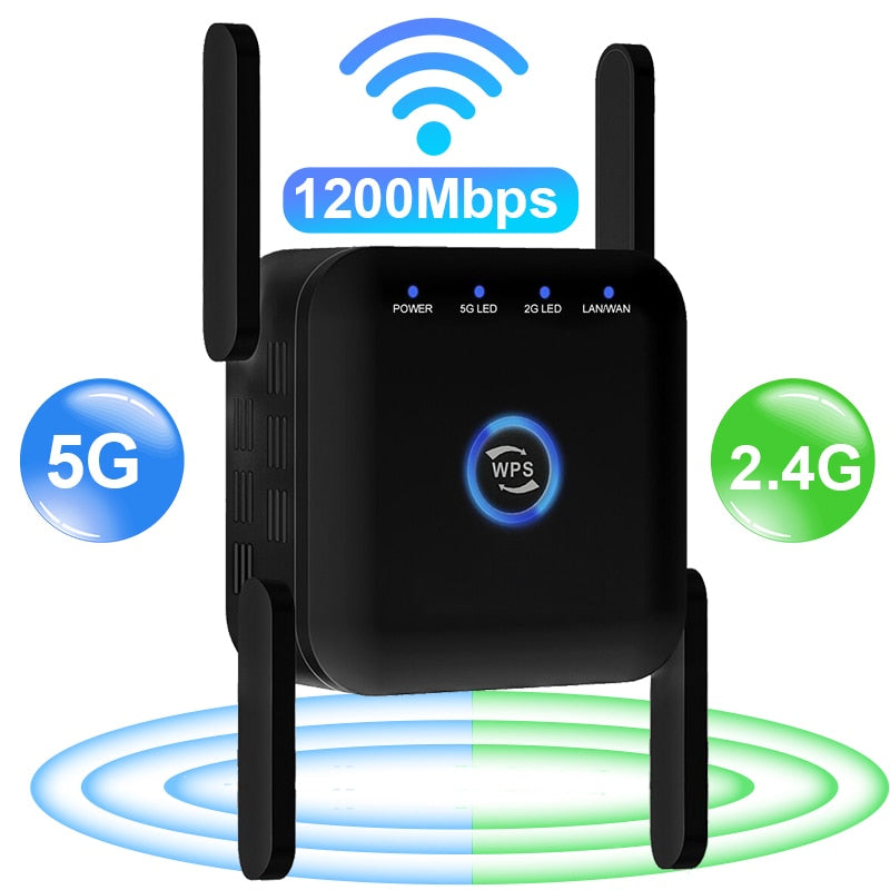 Wifi Repeater Wifi Signal Amplifier 5G 2.4G Increases Wi fi Range Extender Wi-Fi Booster Wireless Repeater Long Range For Home