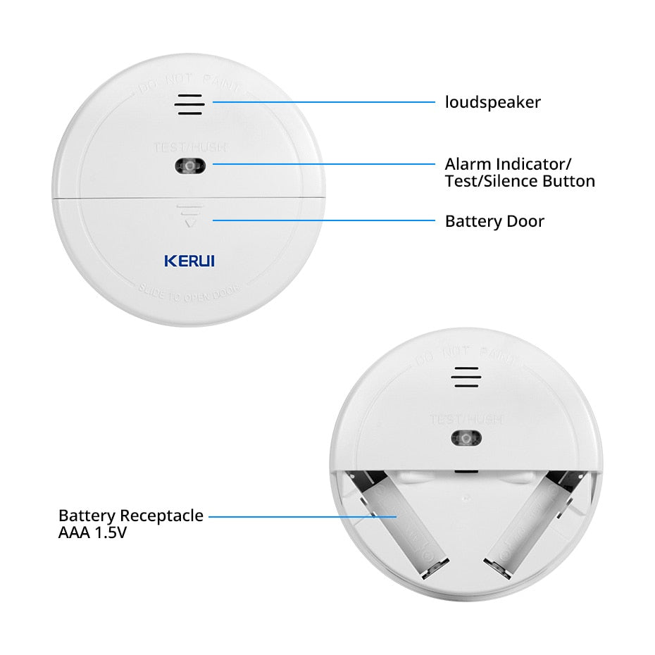 KERUI GS04 433MHz Wireless Smoke Detector Fire Sensor For  W181 W204 GSM WiFi Security Home alarm system Auto Dial alarm Systems