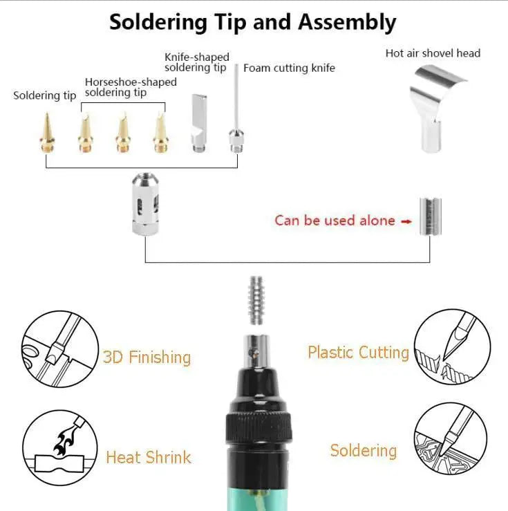 4 IN 1 Gas Soldering Iron Gas Blow Torch Gun Portable Wireless Heating Tool Electric Blow Pen Torch Welding Tool for Motherboard