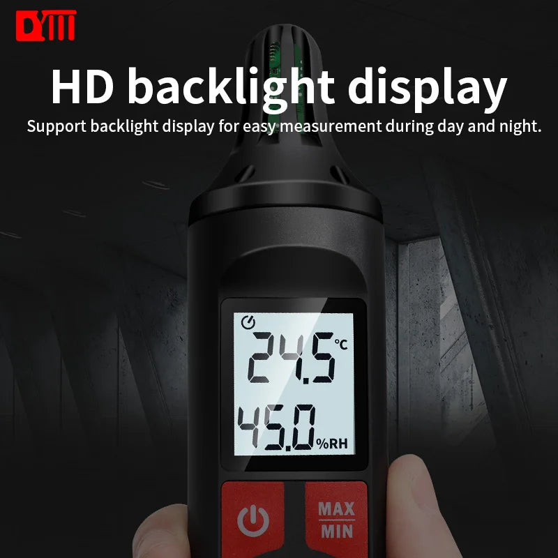 DY33 Digital Temperature Humidity Meter Thermometer Accurate Measurement Hygrothermograph Handle Type Hygrometer MAX/MIN Mode