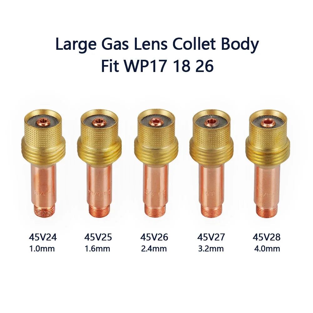 45V24 45V25 45V26 45V27 45V28 Gas Lens Collet Body for WP-17/18/26 TIG Welding Torch, 3/32" 2.4mm TIG Welding Accessories
