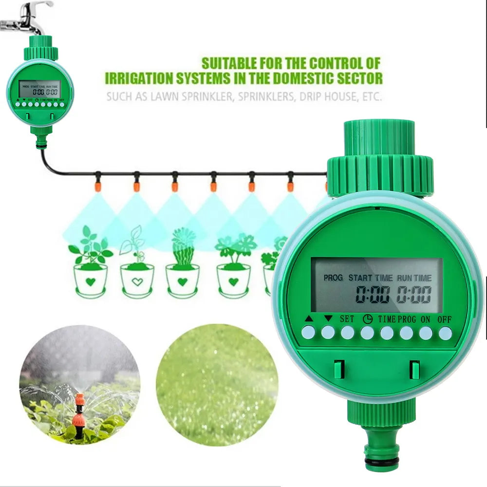 Automatic Irrigation Timer Garden Water Control Device Intelligence Valve Controller LCD Display Electronic Watering Clocker