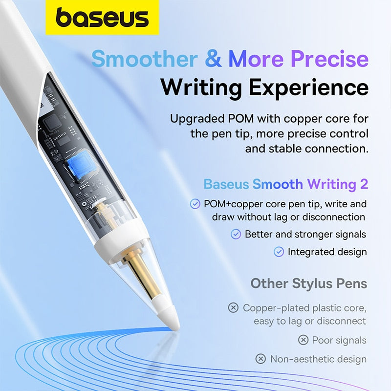 Baseus Stylus Lite with LED for Apple Pencil iPad Palm Rejection Magnetic Design Touch Pen for Tablet for iPad Accessories