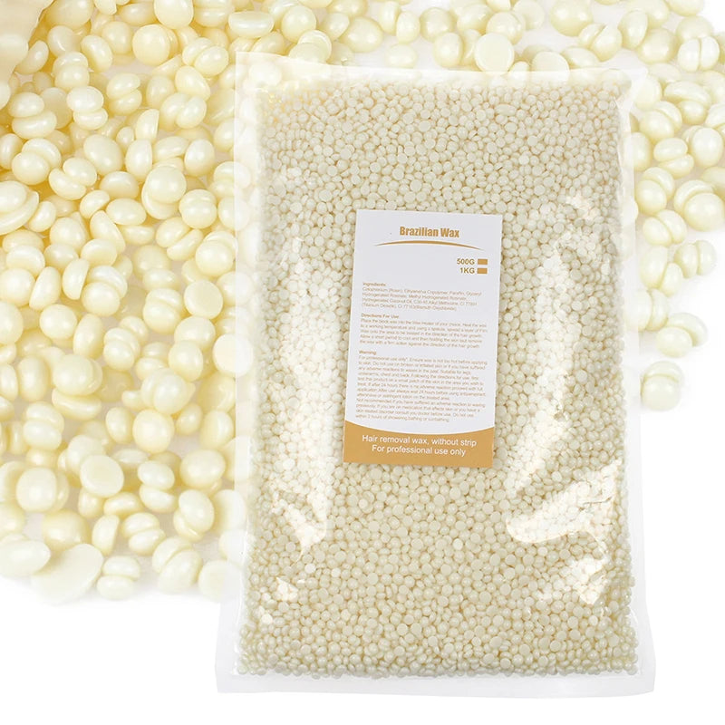 1000g Hard Wax Beans for Depilation Hot Film Wax Beads Hair Removal Paper-free No Strip Depilatory for Full Body