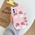 3D Cartoon Cute Cat Ear Case for Samsung Galaxy A53 A33 A71 A51 A31 A02 A52 A10S A13 A12 J6 J4 Plus Silicone cat phone case