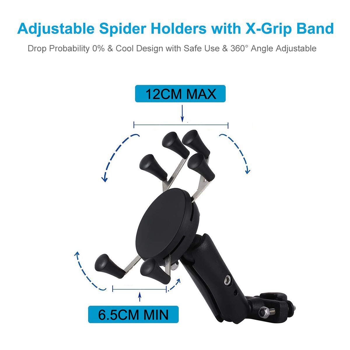 Adjustable Lazy Cell Phone Holder Motorcycle Rear View Mirror Handlebar Mount Stand Support For Smart Mobile Phone Moto Holder