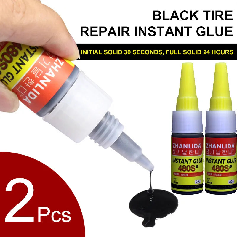 480S Tire Repair Instant Glue Rubber Adhesives Black Glue Fast Caulk Repair Seal Tyre Sealant Bike Car Motorcycle Repair Tools