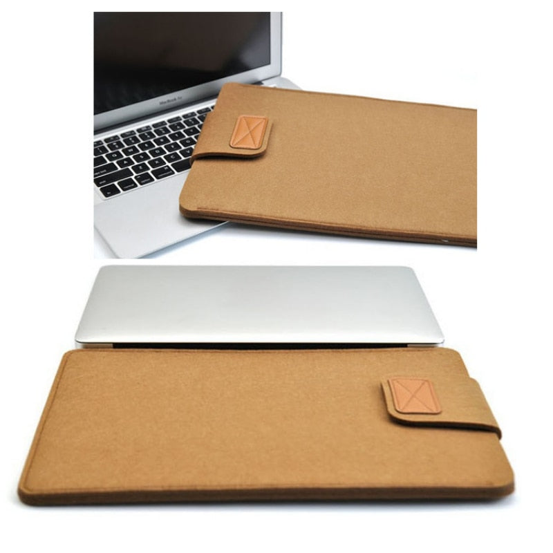 Felt Sleeve Slim Tablet Case Cover Bag for MacBooks Air Pro 11 13 15 Inch Solid Color Tablet Storage Bag