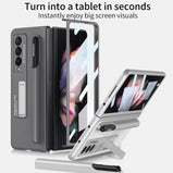 Magnetic Hinges Funda For Samsung Galaxy Z Fold 3 4 Case Stand Hard Case For Samsung Fold 4 5G With S Pen Slot Holder For Fold 4