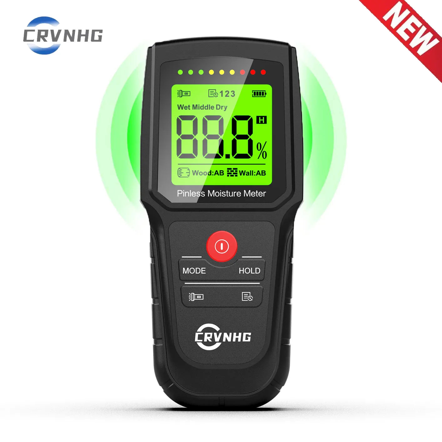 M80 Pinless Hygrometer Digital LCD Moisture Meter for Wood / Humidity Meter for Concrete Building Wall Timber Damp Detector