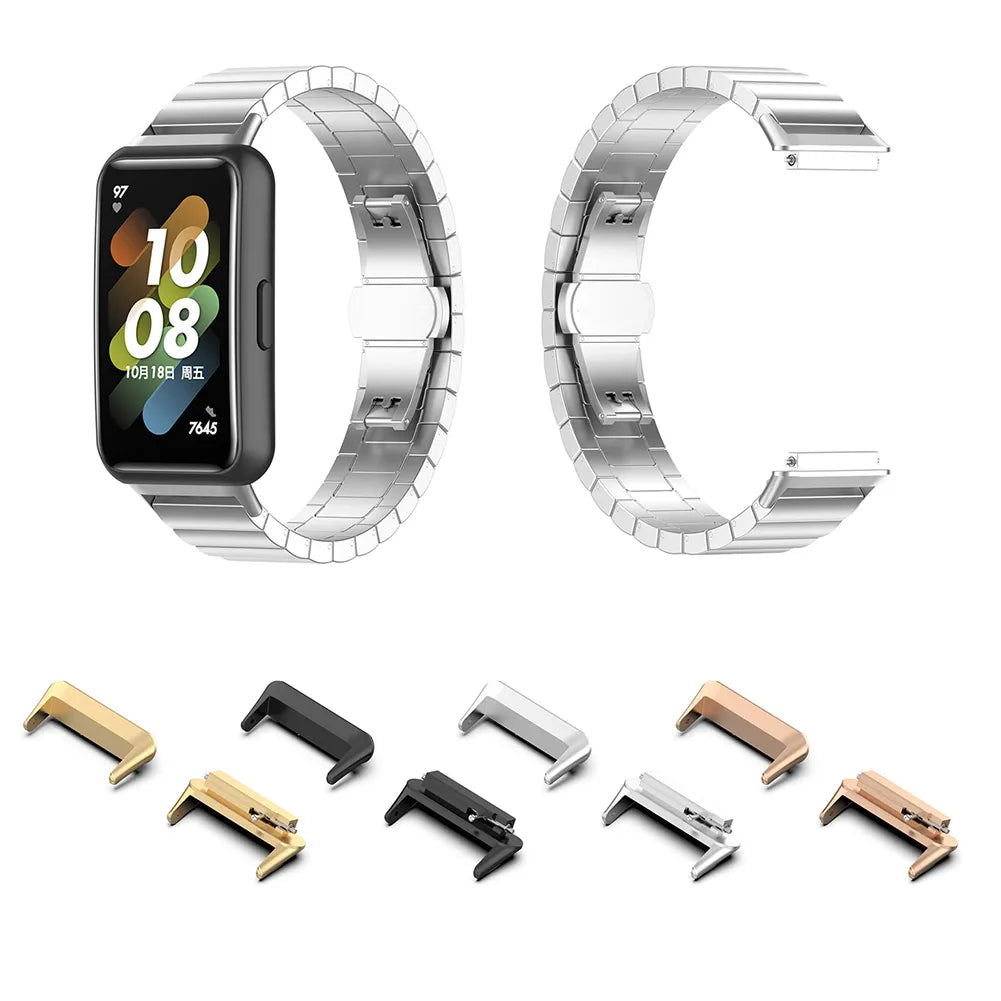 1pair Metal Connector For Huawei band 7 NFC Smartwatch 16mm Stainless Steel Strap Adapter Connector Head with Charing Cable
