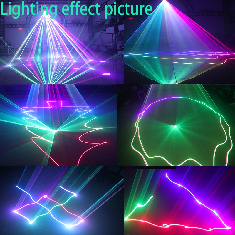 Christmas Lights RGB Laser Scanner Laser Projector DJ Disco Stage Lights 500MW Voice +DMX Control Mode Wedding  Bar Club Applica