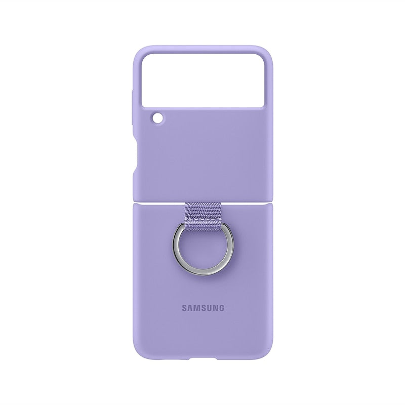 Original Samsung Z Flip3 5G Silicone With Ring Case For Samsung Galaxy Z Flip 3 Phone Cover Clear Cases, EF-PF711