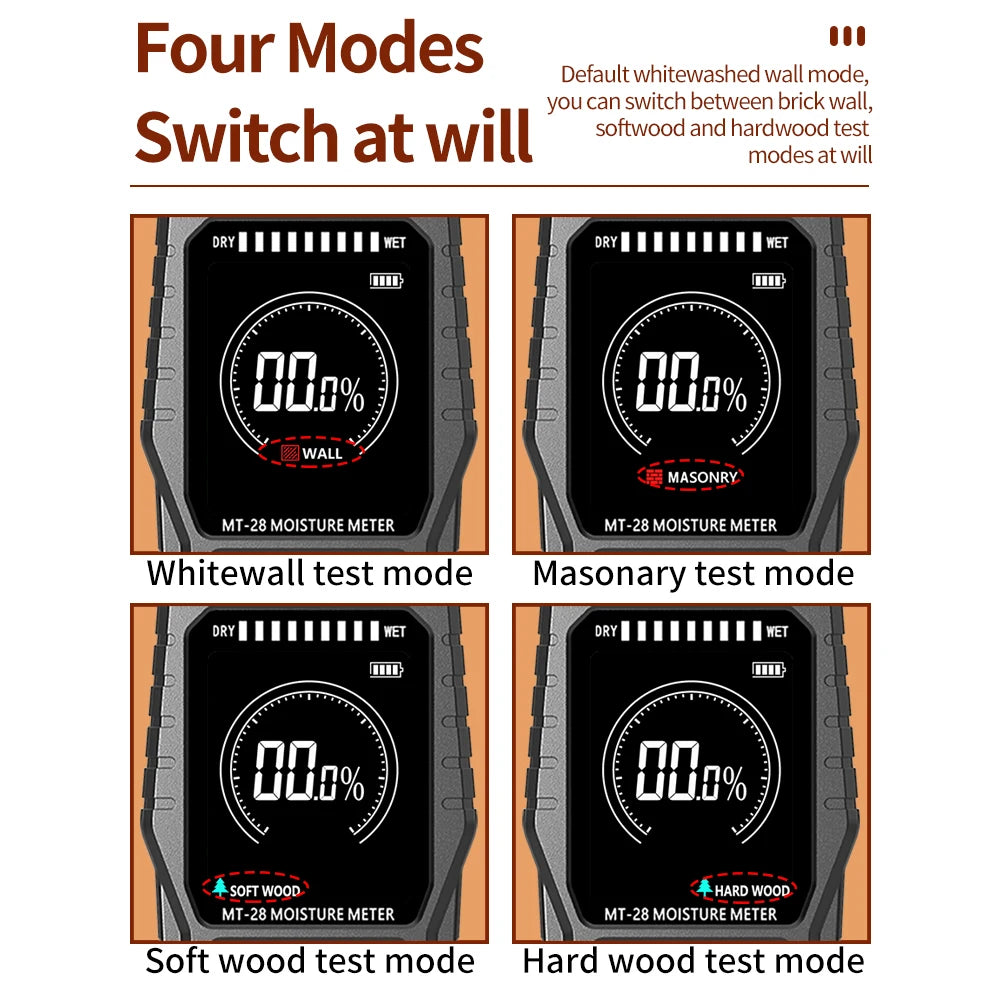 R&D MT28C Full Angle Non-contact Wood Moisture Meter Environmental Temperature Humidity Detection Moisture Detector