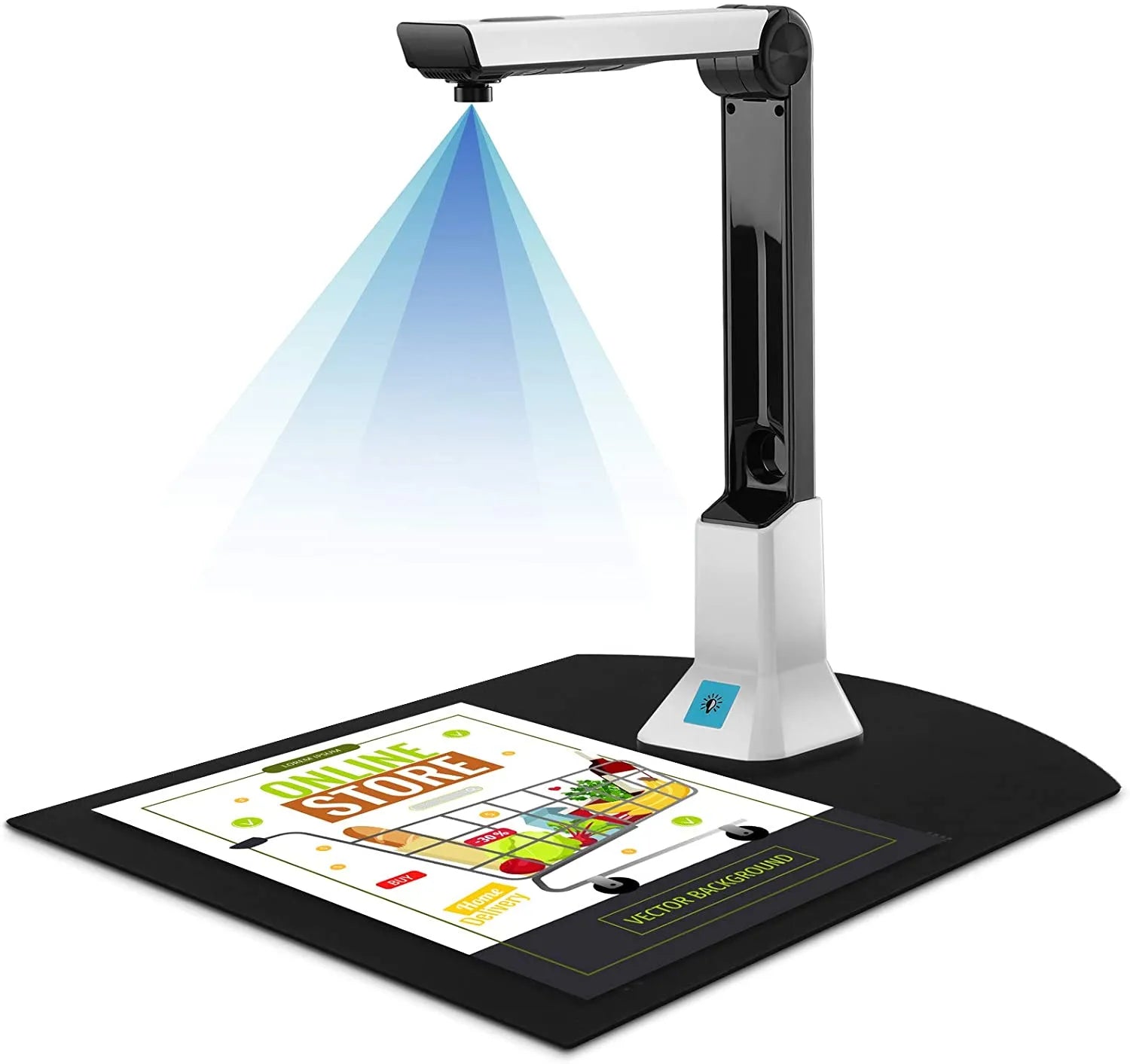 Document Camera Scanner for Teachers Portable Book Scanner Capture Size A4 8MP HD Professional Photo Scanner for File