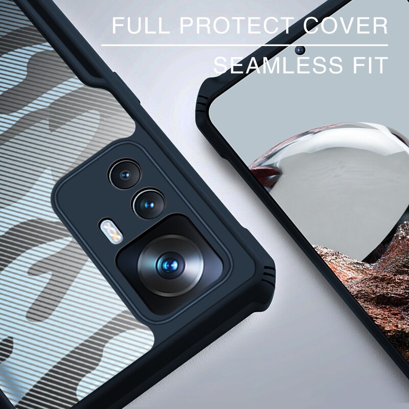 Rzants For Xiaomi 12T 12T Pro Case Hard Camouflage Cover TPU Frame Bumper Half Clear Phone Shel
