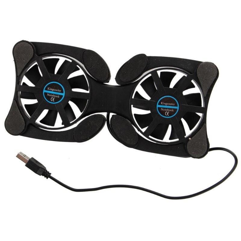 Foldable USB Cooling Fan CPU Cooler Mini Octopus Notebook Cooler Pad Quiet Stand Double Fans for 7-15 Inch Notebook Laptop