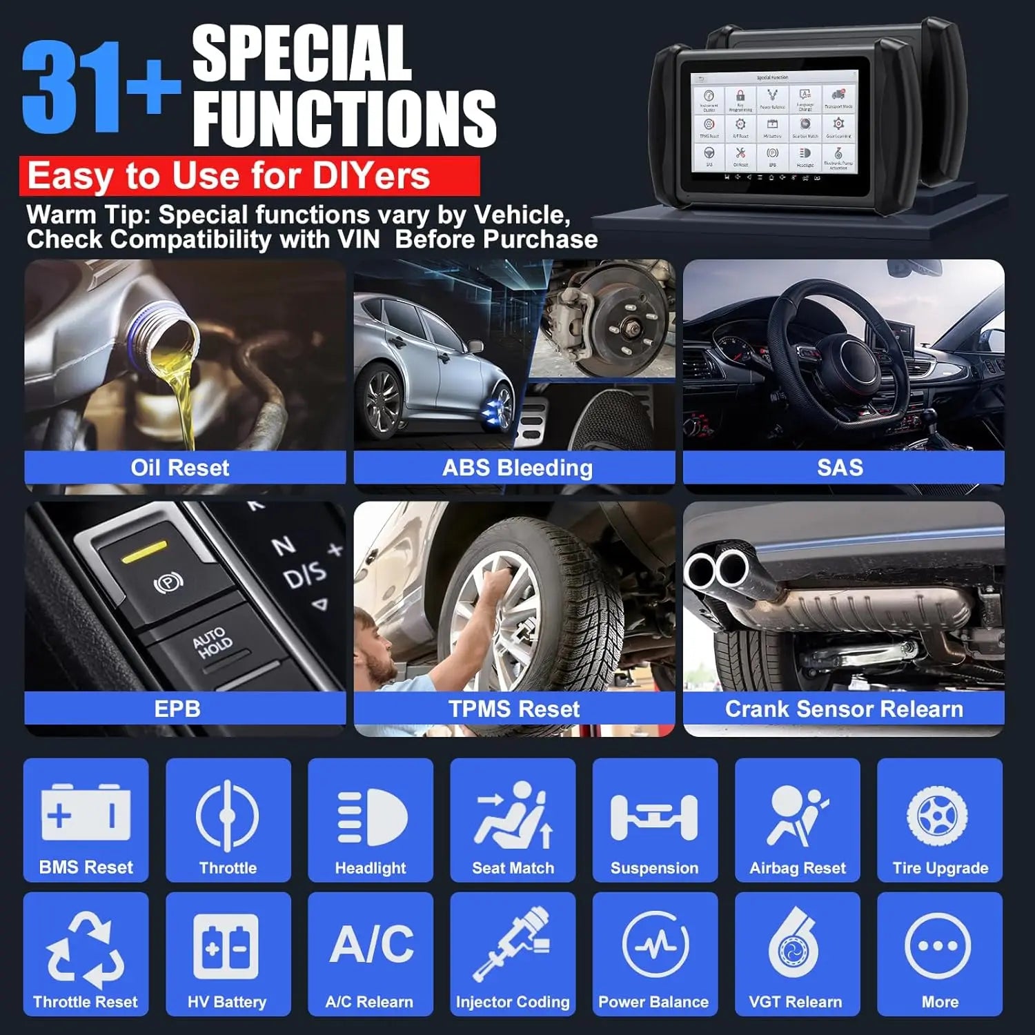 XTOOL InPlus IP819 Car OBD2 Diagnostic Scanner ECU Coding BiDirectional Scan Tool Key Programming with CAN FD Update of D7 IP616
