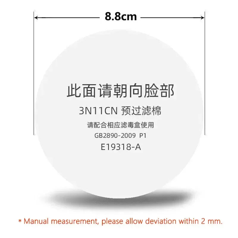 Dustproof 3N11 Filter Cotton For 3m 3001/3301/3303/385 Respirator Gas Mask Cartridge 3200/308/1201 Carpenter Miner Polishing