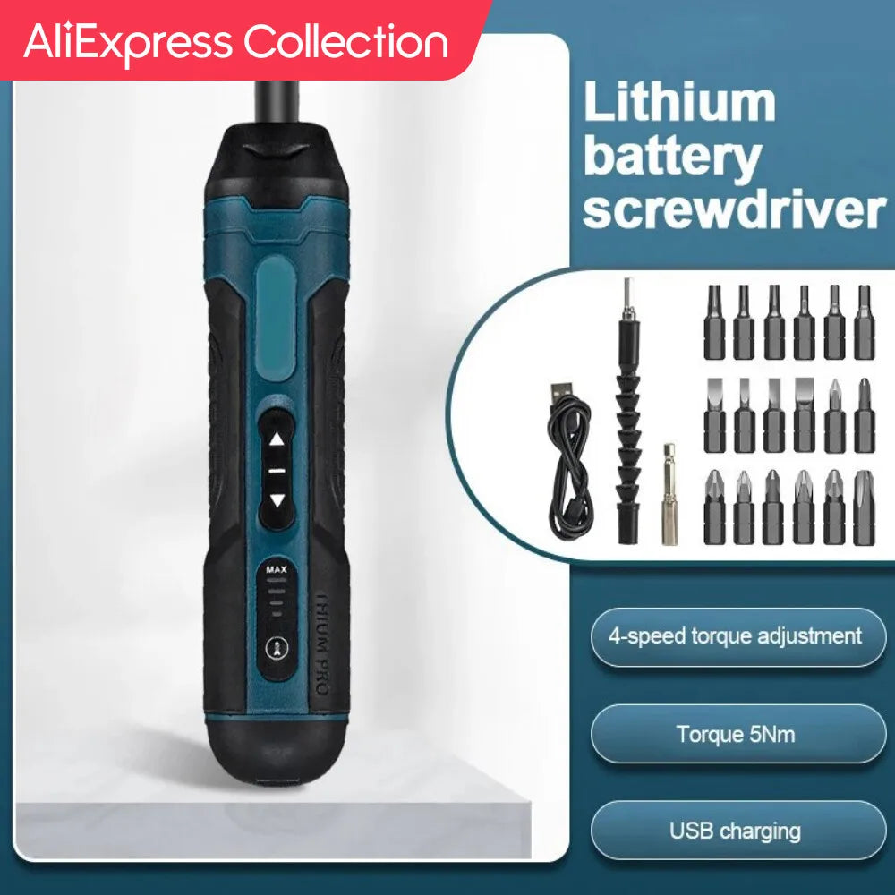 AliExpress Collection Mini Cordless Electric Screwdriver Rechargeable 1300mah Adjustment Power Drill Multi-function Disassembly