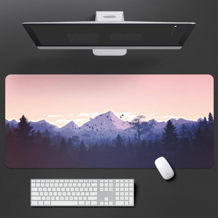 Purple Clouds Landscape Mouse Pad Large Office Desks Computer Mat Deskpad Non-Slip Rubber Bottom Keyboard Mat Office Desktop Pad